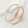 Bangle Sparkling Snake Head Stainless Steel Spring Bracelet for Women 230922