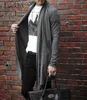 Herrtröjor Mens Long Cardigan Mantle 2023 Vårstickade tröjor Varma stickade tröja män Slim Cardigans Stick Shirt Svart/grå storlek S-3XL L230922