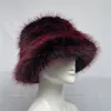 Bola Caps Faux Fur Hat Womens Elegante Outono e Inverno Fur Fisherman Hat Coreano Sênior Quente Bucket Chapéu Cor 230921