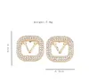 6Style Fashion Designer Letter Stud 18K Guldpläterade kvinnor Långtrockar dinglar örhänge Geometrisk diamant Earloop Womens Wedding Jewelry