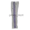 Men's Pants Men Women 1 1 Top Version Purple Striped Webbing Grey Embroidery Butterfly Track Pants AWGE Trousers Needles Elastic Waist Pants J230922