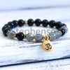 MG0696 Nouveau Design 8 mm Bracelet Tourmaline Noire Face Naturelle Labradorite Pierres Précieuses Bracelet Énergétique Chakra Yoga Mala Brace203f