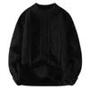 男性用セーターメンセーターセーター居心地の良い冬の厚いニットソフトラウンドネックアンチピル耐性スタイリッシュなスタイリッシュなソリッドカラー