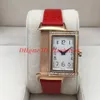 Nya klockor 3352420 Diamond Rectangular Lady Watches Reverso High Quality Case Flip Function Leather Strap Quartz Wristwatch292s