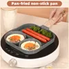 Pannor Egg Frey Pan Nonstick Pancake 4-Cups Cookware Lämplig för gasspis induktion Spisfrukost