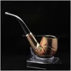 Smoking Pipes Copper Color Resistant Pipe Filter Herb Tobacco Narguile Grinder Resin Cigarette Holder Hookah 20220901 E3 Drop Delive Dhmgz