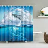 Shower Curtains Animals Octopus Wolf Lion Seahorse Turtle Shower Curtains Bathroom Curtain Frabic Waterproof Polyester Bathroom Curtain Hooks 231007