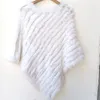 Xales primavera mulheres de malha real pele de coelho poncho casual feminino outono inverno genuíno pele capa moda curta pele xale 231012