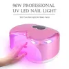 Nail Dryers Cute Heart Shape Fast Drying Manicure Pedicure Machine Light Weight 96W Hybrid Pro Cure UV LED Nail Lamp 230921