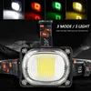 Head lamps Super lumineux COB phare LED DC lampe frontale rechargeable 3Modes étanche tête torche lumière 18650 batterie pour la chasse HKD230922