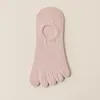 Women Socks Summer Invisible Toe Woman Girl Cotton Thin Solid Soft Shallow Mouth Breathable Deodorant No Show 5 Finger