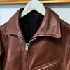 Men s Leather Faux Uncoated Vegetable Tanned Cowhide Mulholland Japanese Vintage 1930 Lapel Biker Jacket 230922