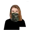 Bandanas Military Hiking Climbing Scarves Men Polyester Windproof Neck Warmer Face Mask Anti Uv Tactical Camouflage Print Piece Drop D Dhd9H