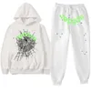 Tracksuits kazak erkek sweatshirt y2k sp5der 555555 sweater hoodie set kadınları hoodies hip hop şarkıcı örümcek web baskılı spor takım elbise sweatshirts yo1u