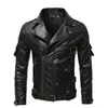 Мужская кожаная винтажная куртка Ghost Rider из искусственной кожи с несколькими молниями, парка из искусственной кожи с лацканами, большие размеры, Fat Singer Show Man 230922