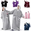 Blanket 2023 Super Long Flannel Blanket with Sleeves Winter Hoodies Sweatshirt Women Men Giant TV Blanket Oversized New Pullover Fleece HKD230925