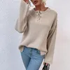 SWEATER SWEATERS Women Woman 2023 Autumn/Winter O-Neck Button Podziel długie krawędzi rękawy Kobiety Kobiety Drop MMYZ103196