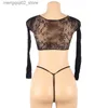 Bh-sets Comeondear Grote maten dameslingerieset Visnet Beha en panty met lange mouwen Mesh Sexy slipje Ondergoed Bh-set Q230922