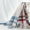 Winter cashmere plaid scarf shawl sjaal woman poncho triangle luxury brand bandana designer pashmina wrap large stoles luxury