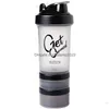 Other Drinkware Portable Sports Shaker Bottle Bpa Plastic Botella 500Ml Protein Powder Mixing Outdoor Climbing Drinking Bottles 2022 Dhqa2