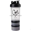 Andra drinkware bärbara sport shaker flaska bpa plast botella 500 ml protein pulver blandning utomhus klättring dricka flaskor 2022 dhqa2