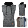 Men's Vests Mens Muscle Hoodie Vest Sleeveless Bodybuilding Gym Workout Clothing Casual Fitness Shirt Hip Hop Tank Tops Sweatshirt 230921