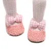 Erste Wanderer Babyschuhe Plüsch Baumwolle Verdickt Bequeme Weiche Sohle Schuhe Prinzessin Schritte Gehen Mit Schleife Knoten Winter