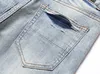 Helt nya mens robin jeans lapptäcke nödställda denim byxor mager fit smala stretch mäns rippade moto jean tvättade knähål storlek 29-38 punk retro cyklist