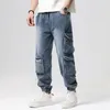 Mens Jeans Plus Size M6XL Fashion Men lastbyxor Multpockets Taktiska Jean Streetwear Hip Hop Casual Manal Denim Trousers 230922