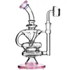 Bong Dab Rig Glas Wasserpfeife Recycler Bohrinsel 14 mm Banger Bubbler Shisha berauschender Wabenperkolator klar für Rauchzubehör Dabs