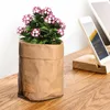Förvaringspåsar Kraft Paper Flower Pot Grocery For Food Washable Bag Tung-tull Återanvändbar