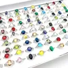 Bröllopsringar 20 30 50 100st för kvinnor Silverpläterad Multicolor Crystal Zircon Stone Fashion Jewelry Party Gift Wholesale Lot 230922