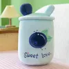 2023 Stuffed Animals Cute Soft Simulated Large Peach Watermelon Blueberry Pearl Milk Tea Cup Pillow Plush Toy