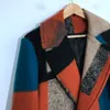 Wolmengsels voor heren PFHQ Kunstgedrukte herfstverdikte eenvoudige wollen jas Ontwerp Contrasterende kleur Dubbele rij knopen Warm Koel Windjacks 21Z1421 230921