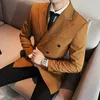 Men's Suits 2023 Top Quality Clothing Men Double Breasted Suit/Male Spring Slim Fit Fashion Casual Dress Blazers Fancy Tuxedo S-3XL