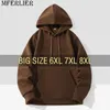 Mens hoodies tröjor män huva överdimensionerade 6xl 7xl 8xl plus storlek fulllängd tröjor våren höst långärmad sport streetwear 230922