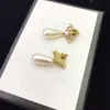 Luxury designer Little Bee Charm Earrings Retro brass White Resin Pendant earrings Women's party gift jewelry