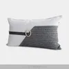 枕カバー45x45cmオフィスチェアスローカバー灰色の白い綿ソファ枕カバーゴールドアクセサリーS