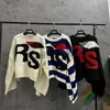 Men's Sweaters 2023fw RAF SIMONS RS Sweater Men Women 1 1 Top Quality Round Neck Bat Shirt Sleeve Knit Sweatshirts J230922