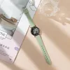 Horloges Mode Dames Sport Eenvoudige Zwarte Wijzerplaat Quartz Horloge Casual 2023 Groene Siliconen Band Dames Klok Jurk