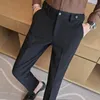 Männer Anzüge Herbst Winter Woll Anzug Hosen Männer Einfarbig Casual Business Kleid Hochzeit Büro Sozialen Hosen Kleidung 2023