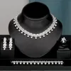 Wedding Jewelry Sets JEWEL Luxury Cubic Zirconia Necklace Bracelet Earrings and Ring 4pcs Dubai Full Set For Women Bridal Dress Dinner 230922