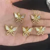 Correntes Minimalista Dainty Borboleta Colar18K Banhado A Ouro Colar Presente do Dia das Mães Moderno Romântico Animais Bonitos Jóias