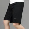 Shorts pour hommes Été Hommes Casual Couleur Solide Taille élastique Bermudas Mâle 2023 Tendances Pantalon Pur Coton E59