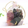 Estatuetas decorativas de cristal natural, minerais de quartzo, espécime de ametista, rosa, forma irregular, pedra áspera, cura de reiki, decoração de casa, 1 conjunto