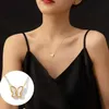 Designer necklace four-leaf Clover luxury top jewelry simple titanium steel necklace female fashion clover Shell Pendant clavicle chain Van Clee jewelry gift