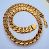 Tung 108g 24k Stamp Real Yellow Gold 23 6 -tums halsband 12mm trottoarkedja smycken permanent klassiker förpackad med F221m