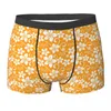 Sous-vêtements sous-vêtements floraux tropicaux fleurs jaunes imprimés hommes shorts slips boxershorts classiques personnalisés bricolage grande taille