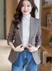 Women's Suits High Quality Pink Coffee Women Blazer Autumn Winter Office Ladies Business Work Wear Jacket Female Formal Coat With Pocket