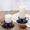 Candle Holders Metal Holder Elegant Vintage Iron Set With Scalloped Base Design Round Handle For Wedding Decor Bedroom